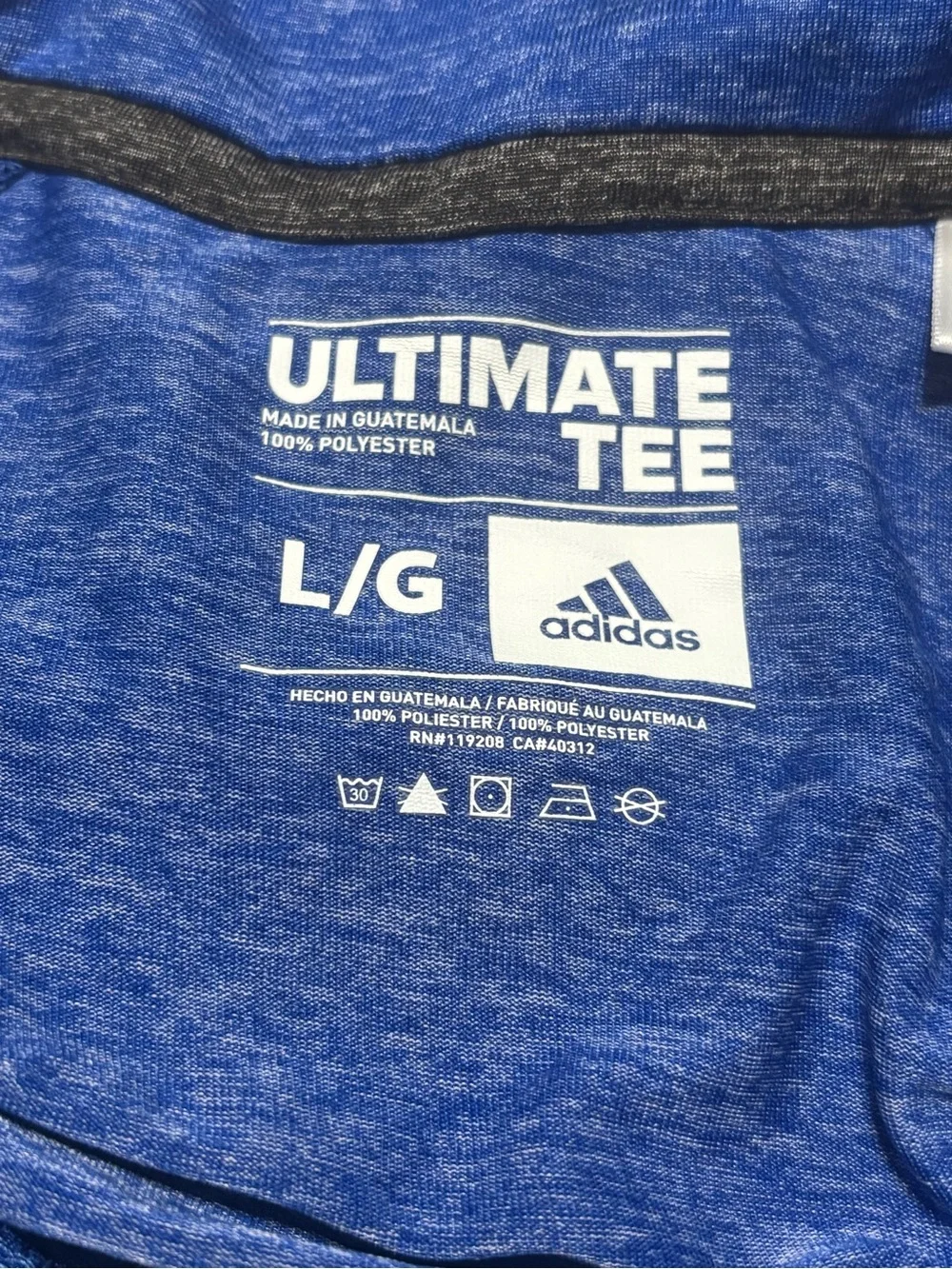 adidas Blue KU Heathered Quarter-Zip Pullover